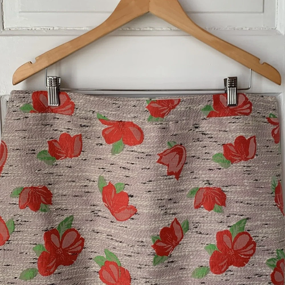 J. CREW BROCADE FLORAL MINI SKIRT